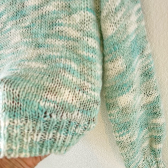 Wild Fable Cropped Chunky Cardigan Mint Green Space Dye Knit S Soft Sweater - Picture 7 of 10
